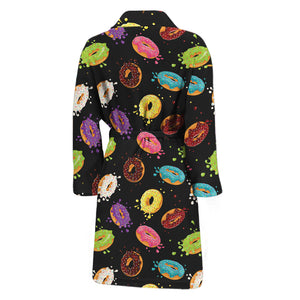 Glaze Donut Pattern Print Men's Bathrobe