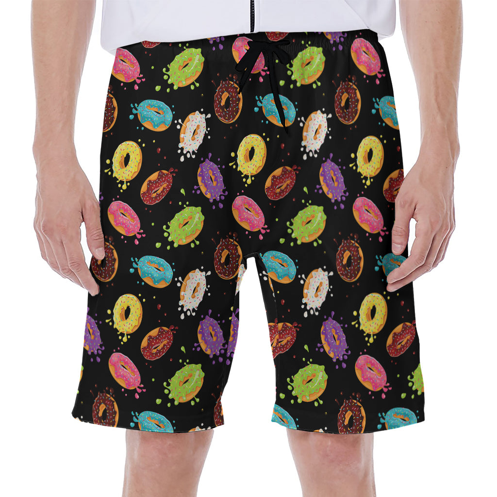 Glaze Donut Pattern Print Men's Beach Shorts