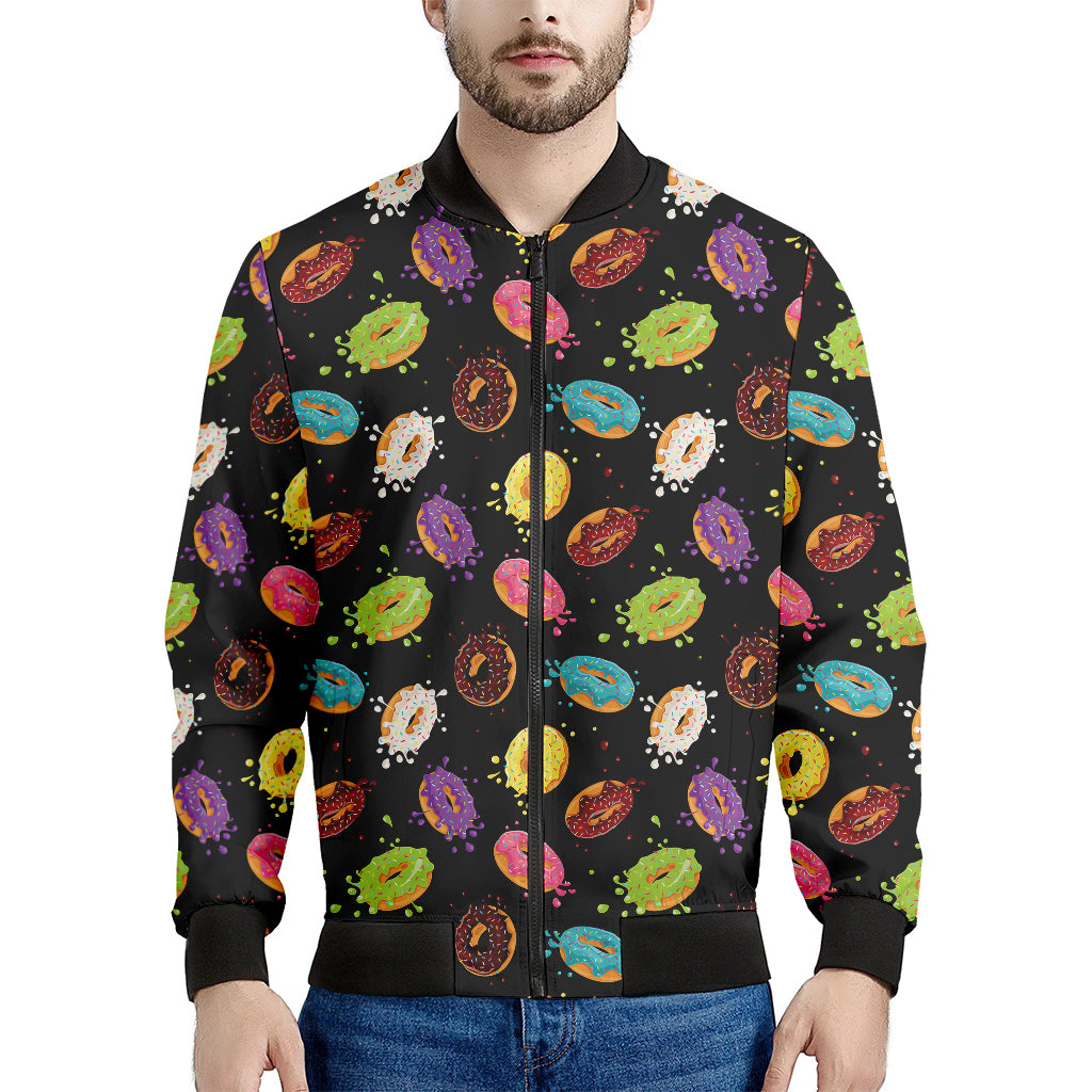 Glaze Donut Pattern Print Men's Bomber Jacket