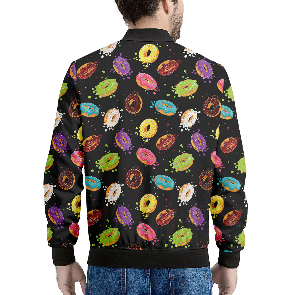 Glaze Donut Pattern Print Men's Bomber Jacket