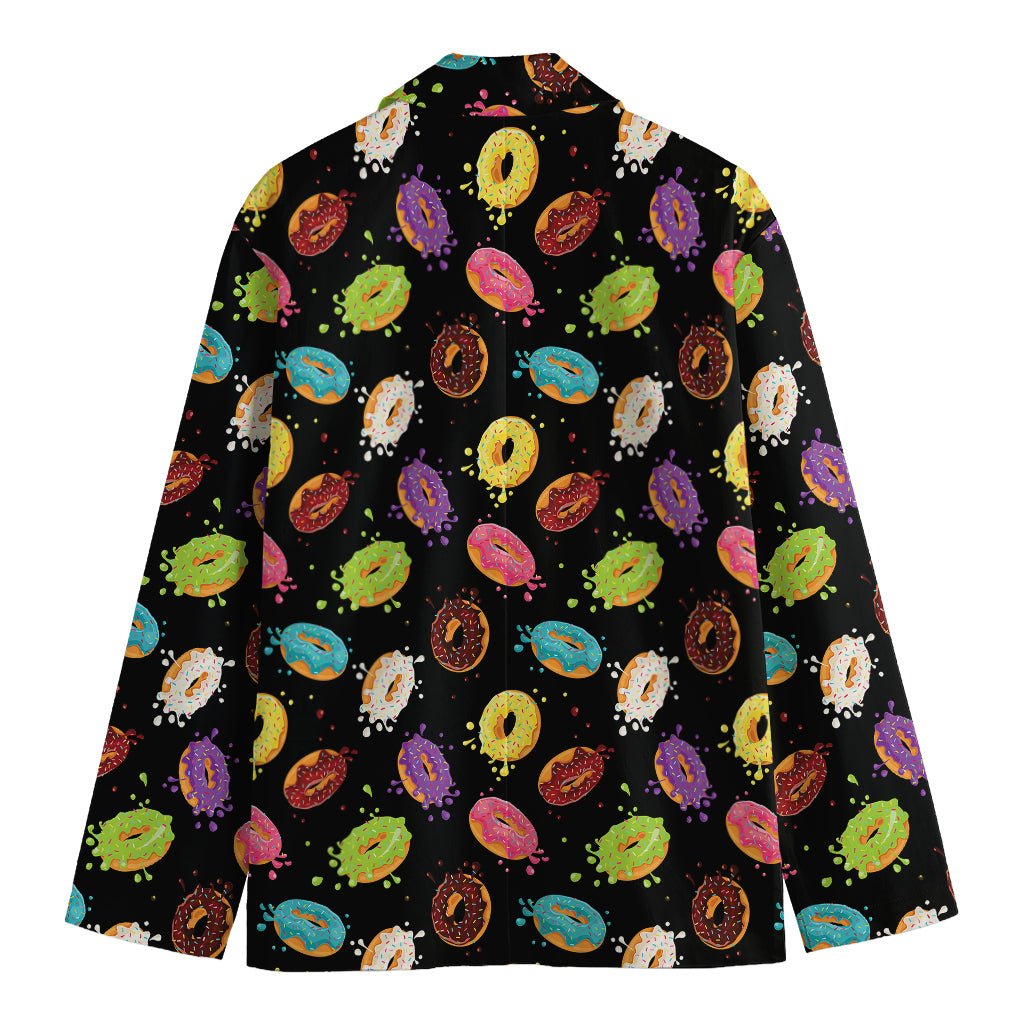 Glaze Donut Pattern Print Men's Cotton Blazer