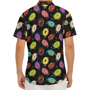 Glaze Donut Pattern Print Men's Deep V-Neck Shirt