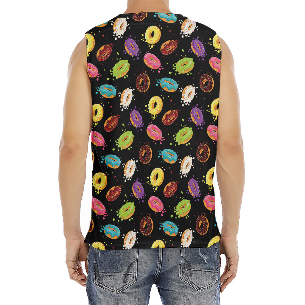 Glaze Donut Pattern Print Men's Fitness Tank Top