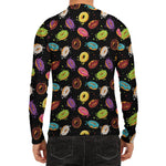 Glaze Donut Pattern Print Men's Long Sleeve Rash Guard