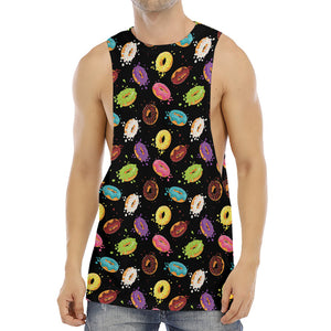 Glaze Donut Pattern Print Men's Muscle Tank Top