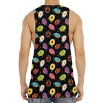 Glaze Donut Pattern Print Men's Muscle Tank Top