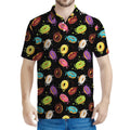 Glaze Donut Pattern Print Men's Polo Shirt