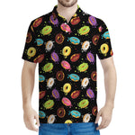 Glaze Donut Pattern Print Men's Polo Shirt