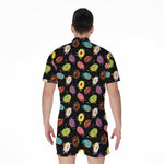 Glaze Donut Pattern Print Men's Rompers