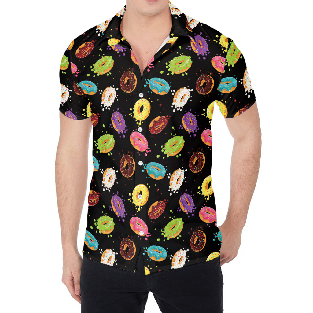 Glaze Donut Pattern Print Men's Shirt