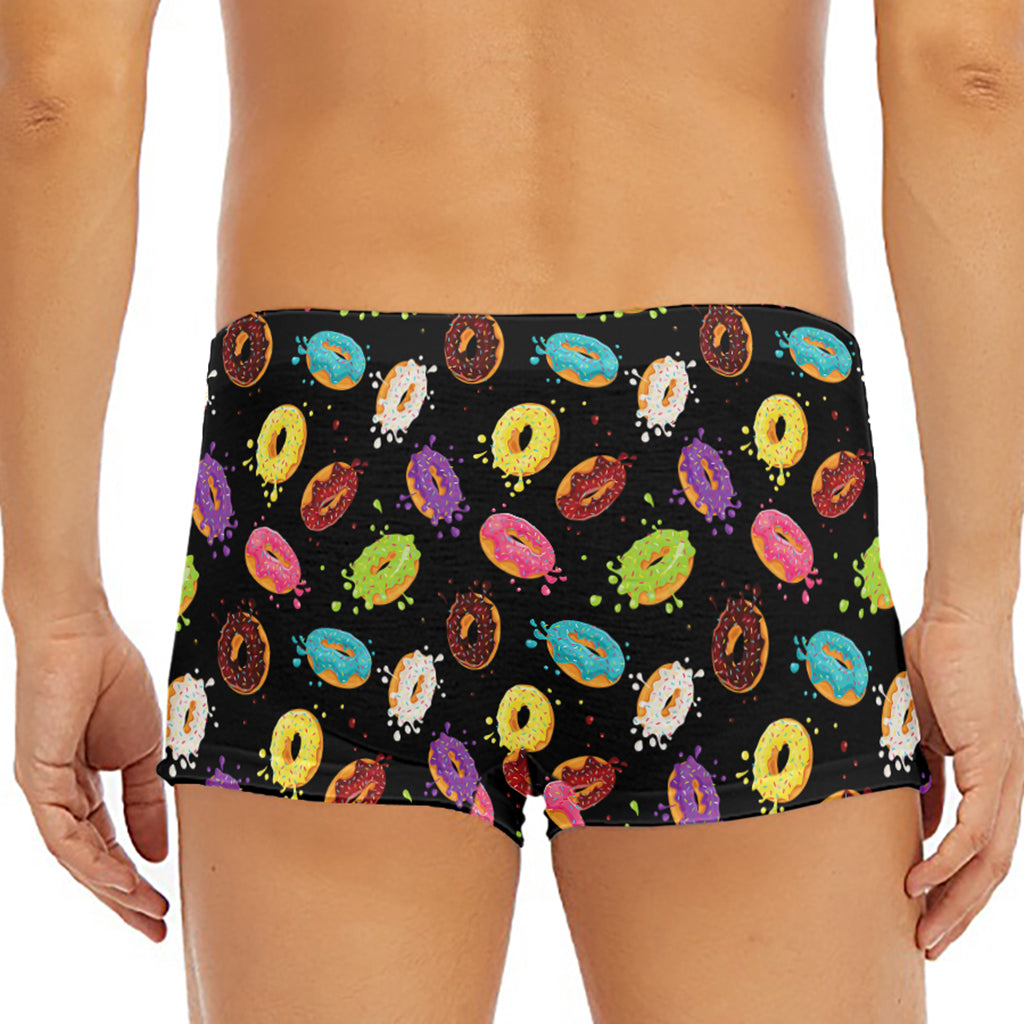 Glaze Donut Pattern Print Men's Short Boxer Briefs