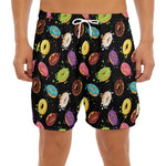 Glaze Donut Pattern Print Men's Split Running Shorts