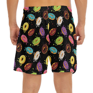 Glaze Donut Pattern Print Men's Split Running Shorts