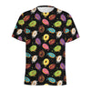 Glaze Donut Pattern Print Men's Sports T-Shirt