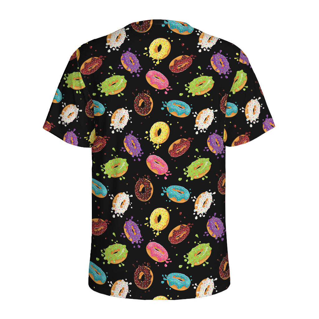 Glaze Donut Pattern Print Men's Sports T-Shirt