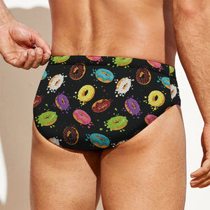 Glaze Donut Pattern Print Men's Swim Briefs