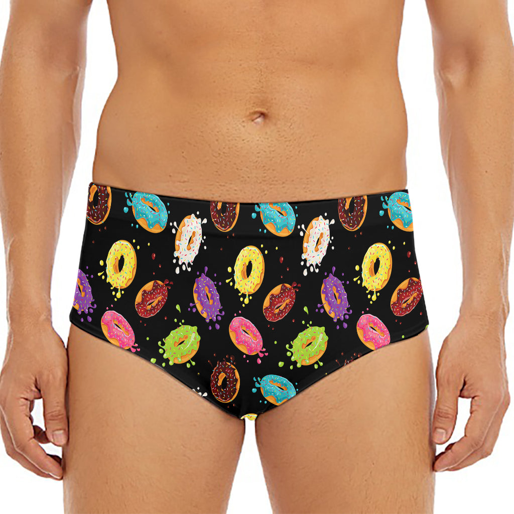 Glaze Donut Pattern Print Men's Triangle Swim Briefs
