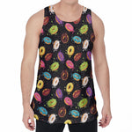 Glaze Donut Pattern Print Men's Velvet Tank Top