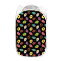 Glaze Donut Pattern Print Mesh Laundry Hamper