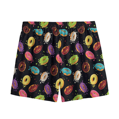 Glaze Donut Pattern Print Mesh Shorts