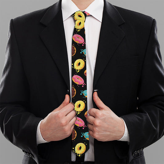 Glaze Donut Pattern Print Necktie