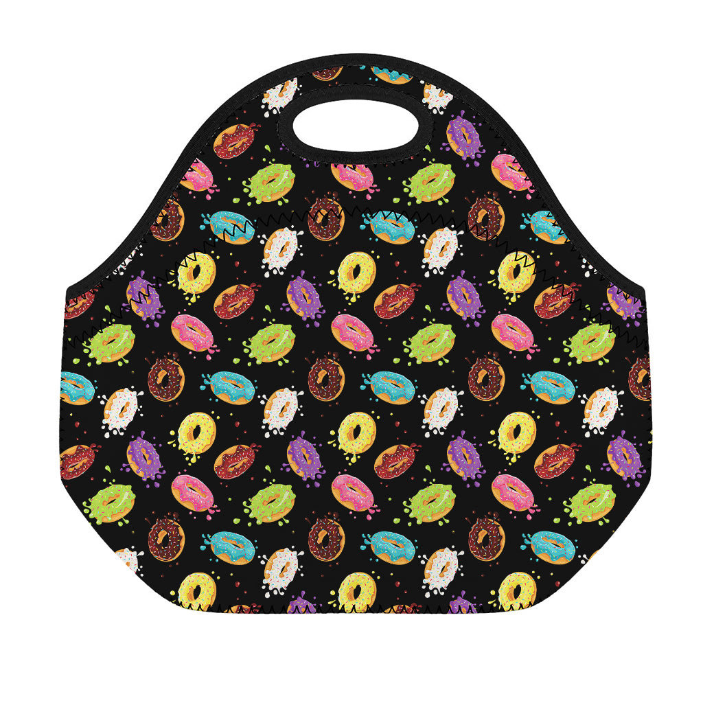Glaze Donut Pattern Print Neoprene Lunch Bag