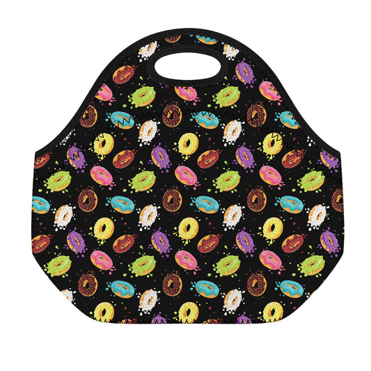 Glaze Donut Pattern Print Neoprene Lunch Bag