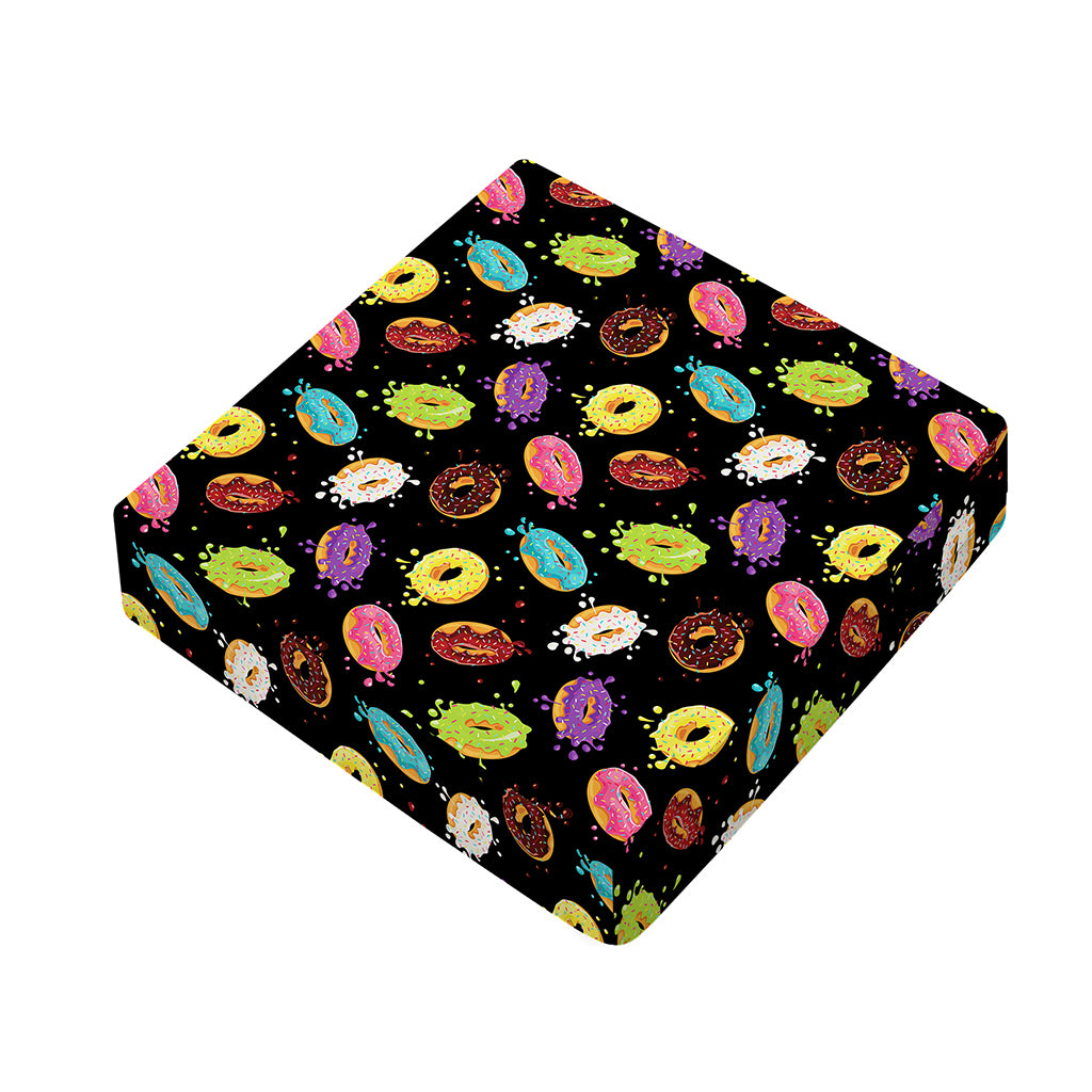 Glaze Donut Pattern Print Outdoor Seat Cushion Cover
