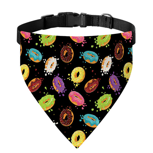 Glaze Donut Pattern Print Over The Collar Dog Bandana