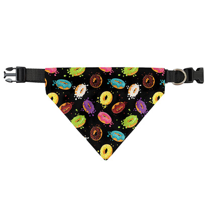 Glaze Donut Pattern Print Over The Collar Dog Bandana