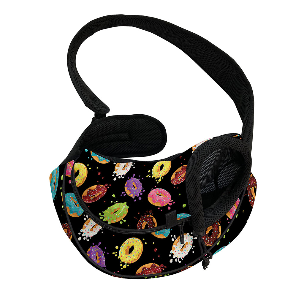 Glaze Donut Pattern Print Pet Sling Carrier