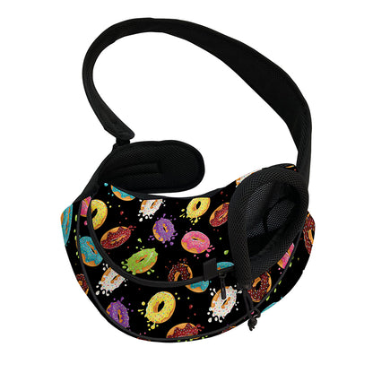 Glaze Donut Pattern Print Pet Sling Carrier