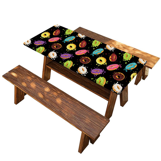 Glaze Donut Pattern Print Picnic Table Cover