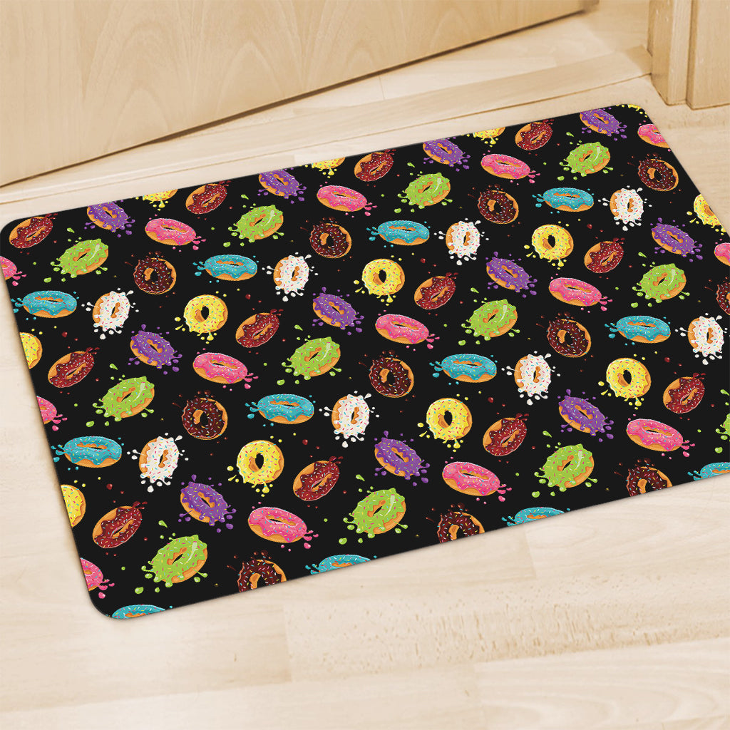 Glaze Donut Pattern Print Polyester Doormat