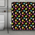 Glaze Donut Pattern Print Polyester Shower Curtain