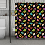 Glaze Donut Pattern Print Polyester Shower Curtain