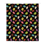 Glaze Donut Pattern Print Polyester Shower Curtain