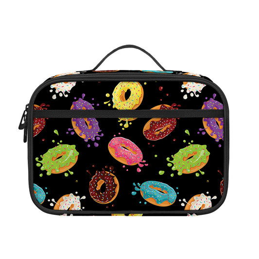 Glaze Donut Pattern Print Portable Lunch Bag