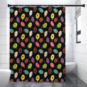 Glaze Donut Pattern Print Premium Shower Curtain