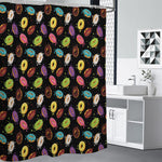 Glaze Donut Pattern Print Premium Shower Curtain