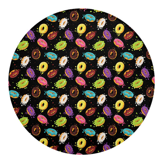 Glaze Donut Pattern Print Round Blanket