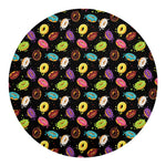 Glaze Donut Pattern Print Round Blanket