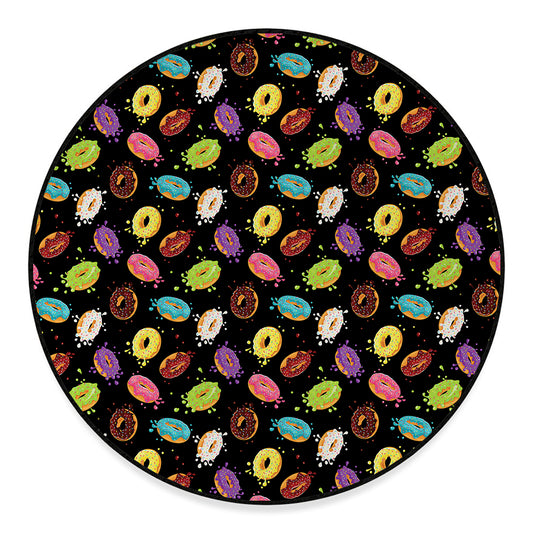 Glaze Donut Pattern Print Round Floor Mat
