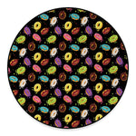 Glaze Donut Pattern Print Round Floor Mat
