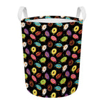 Glaze Donut Pattern Print Round Laundry Basket