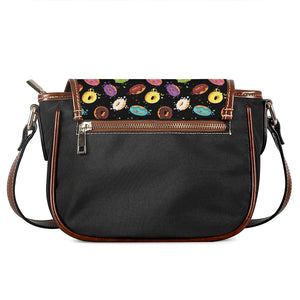 Glaze Donut Pattern Print Saddle Bag