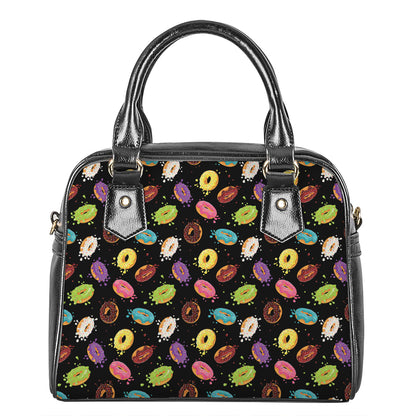 Glaze Donut Pattern Print Shoulder Handbag