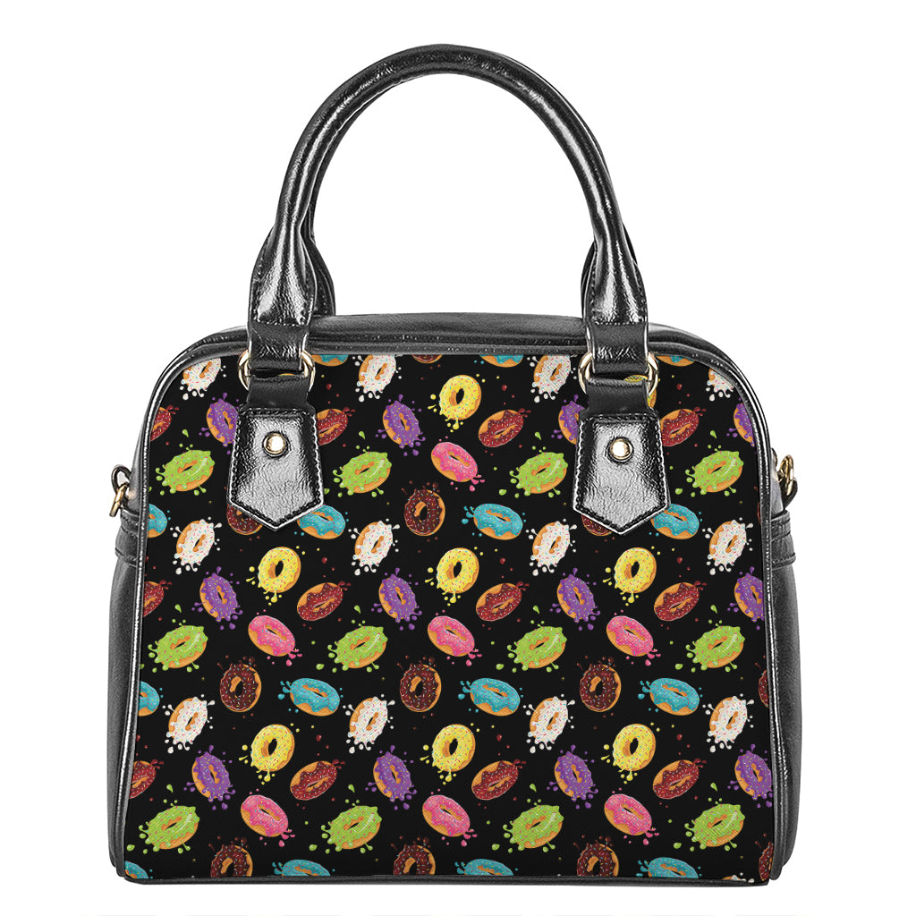 Glaze Donut Pattern Print Shoulder Handbag