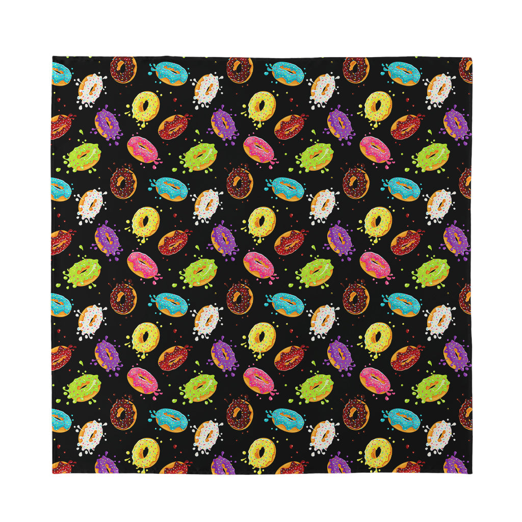 Glaze Donut Pattern Print Silk Bandana