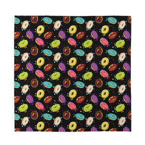 Glaze Donut Pattern Print Silk Bandana